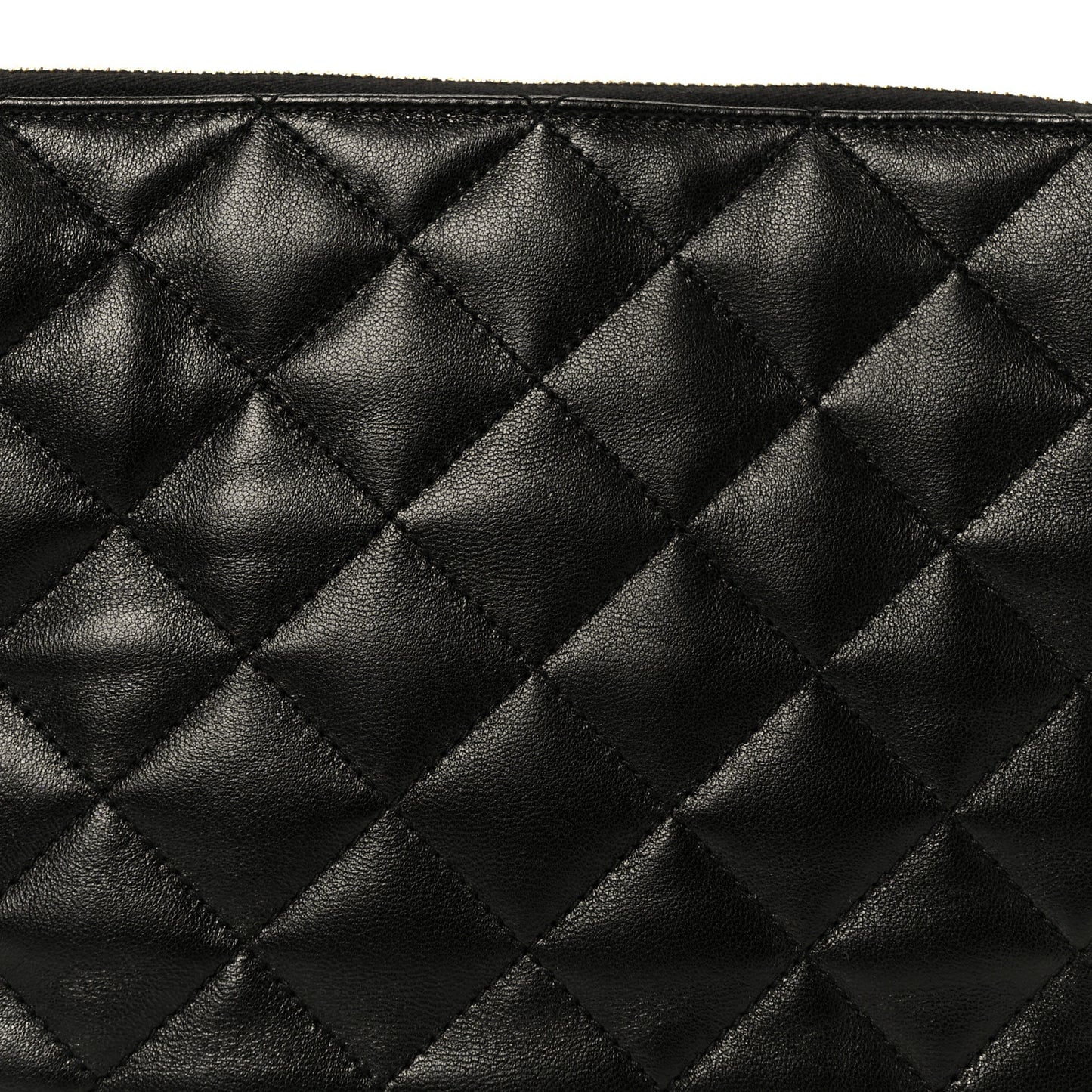 Lambskin Quilted Cassandre Cosmetic Pouch Black