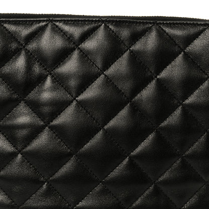 Saint Laurent Lambskin Quilted Cassandre Cosmetic Pouch Black 9 of 11
