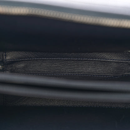 Chanel Caviar Quilted Striped Medium CC Filigree Vanity Case Navy White 5 of 10