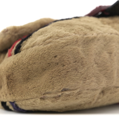 Fendi Rabbit Fur Striped Baguette Multicolor 7 of 11