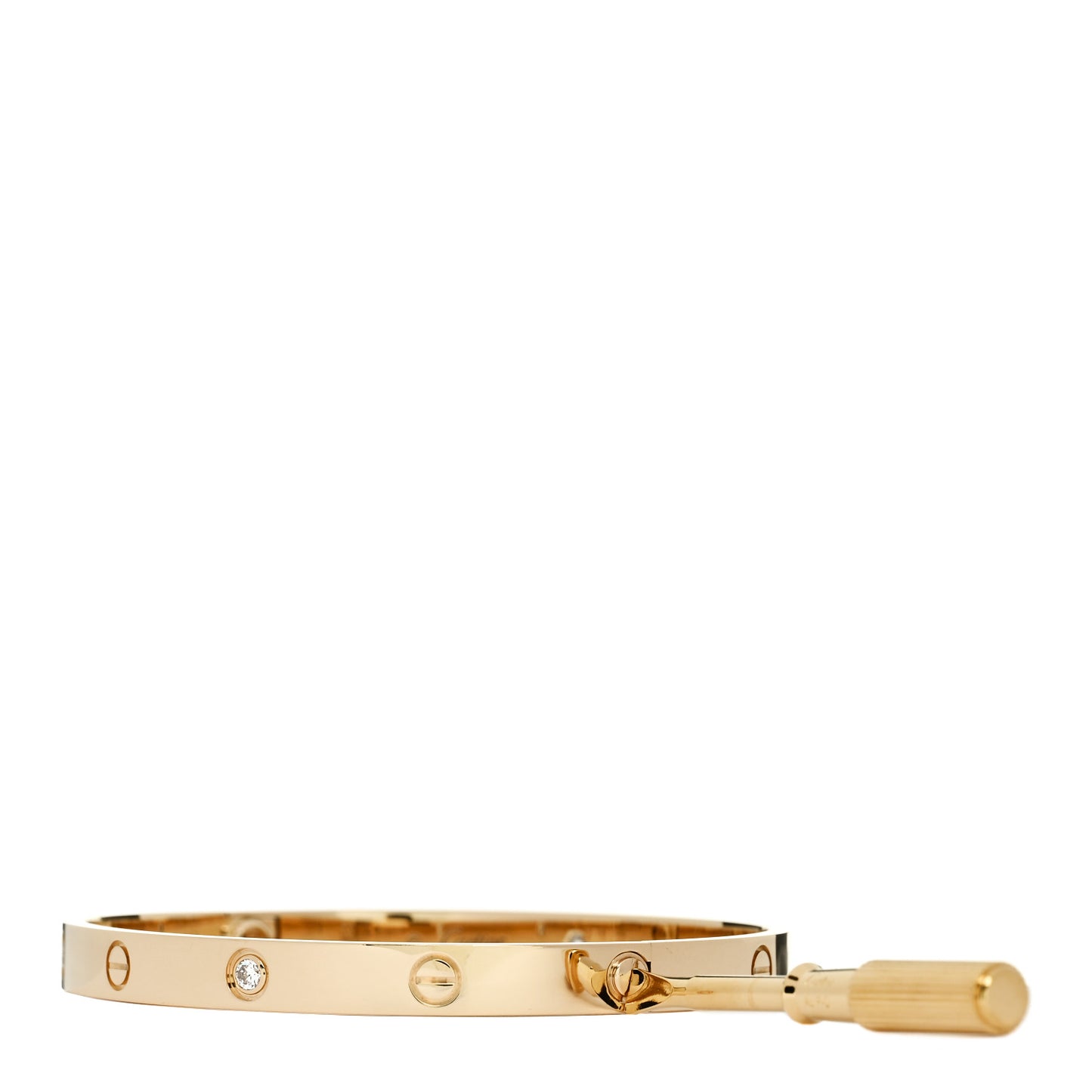 18K Yellow Gold 4 Diamond LOVE Bracelet 20