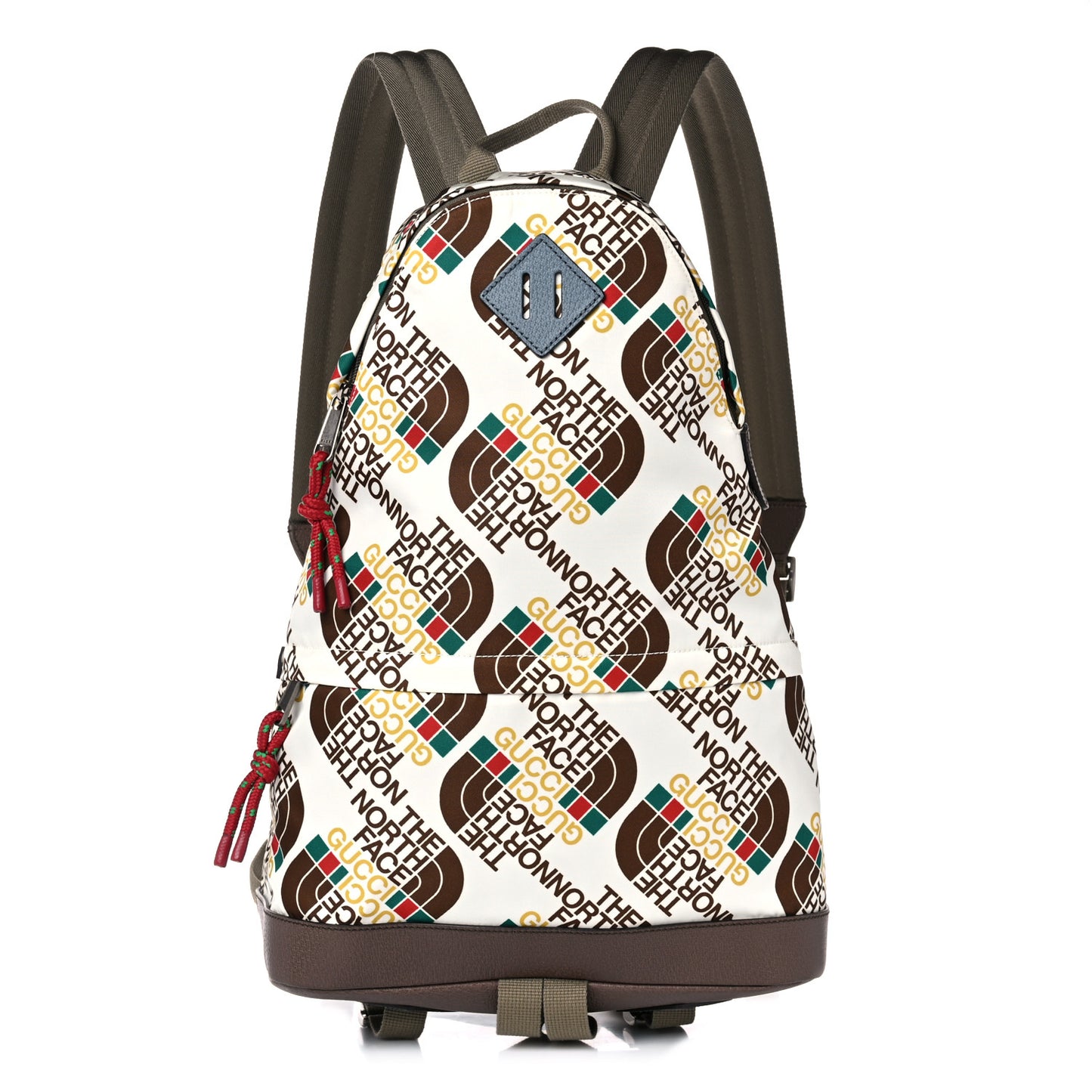 X THE NORTH FACE Econyl Nylon Medium Backpack Brown White