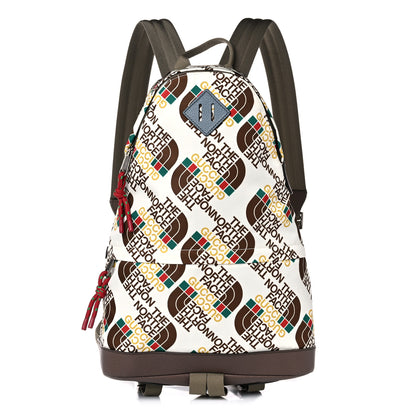 Gucci X THE NORTH FACE Econyl Nylon Medium Backpack Brown White 1 of 10