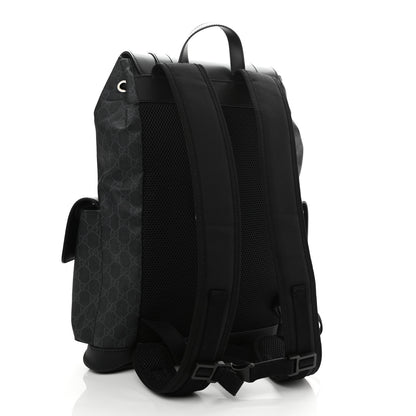 Gucci Soft GG Supreme Monogram Appia Calfskin Web Double Buckle Backpack Black 3 of 10