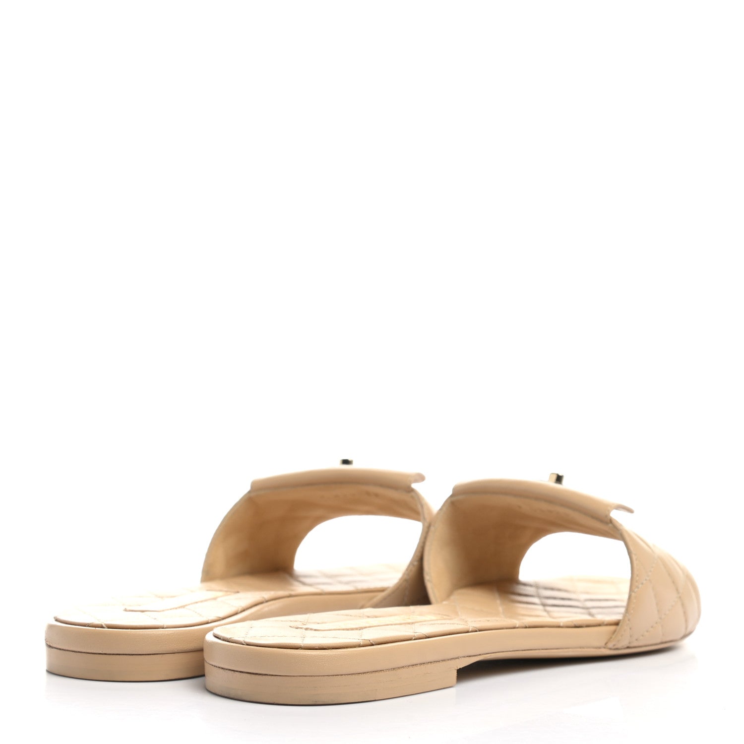 Chanel Lambskin Quilted CC Turnlock Sandals 41 Beige 4 of 9