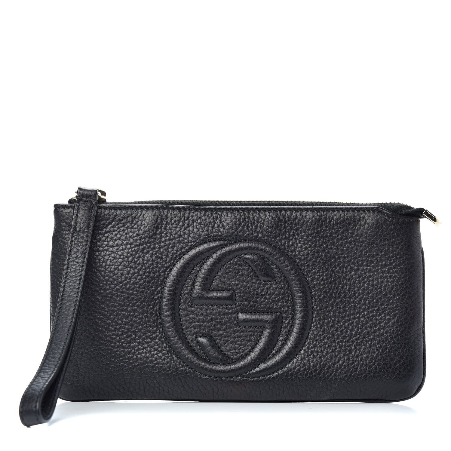 Gucci Pebbled Calfskin Soho Wristlet Black 1 of 7