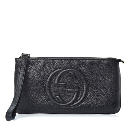 Gucci Pebbled Calfskin Soho Wristlet Black 1 of 7