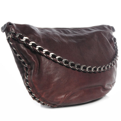 Chanel Distressed Leather Modern Chain Hobo Brown 3 of 7