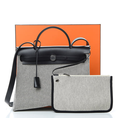 Hermes Vache Hunter Criss Viking Herbag Zip Retourne 31 PM Ecru Black 13 of 13