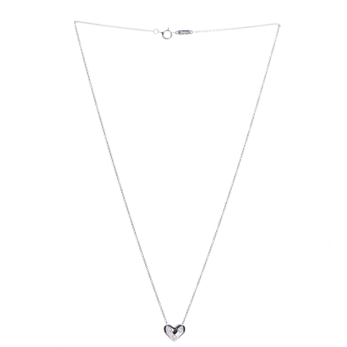 Platinum Diamond Etoile Heart Pendant Necklace