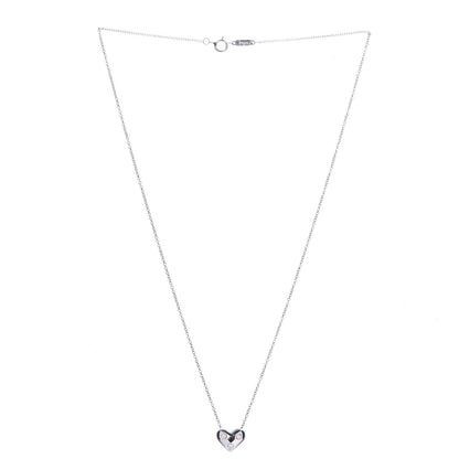 Tiffany Platinum Diamond Etoile Heart Pendant Necklace 3 of 6