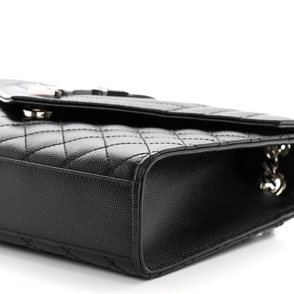 Saint Laurent Grain De Poudre Textured Mixed Matelasse Triquilt Medium Monogram Satchel Black 9 of 9