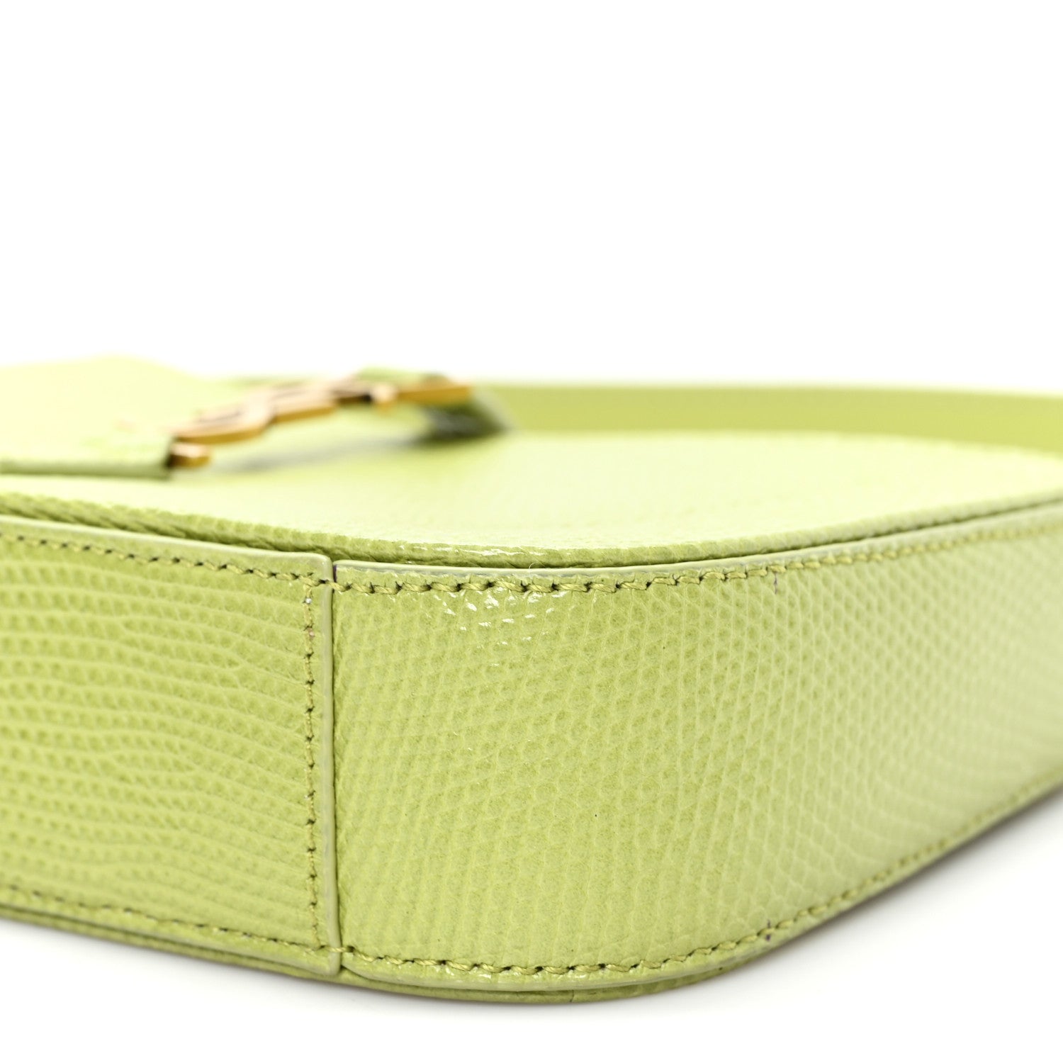 Saint Laurent Calfskin Lizard Embossed Le 5 A 7 Mini Hobo Dull Lime 10 of 10