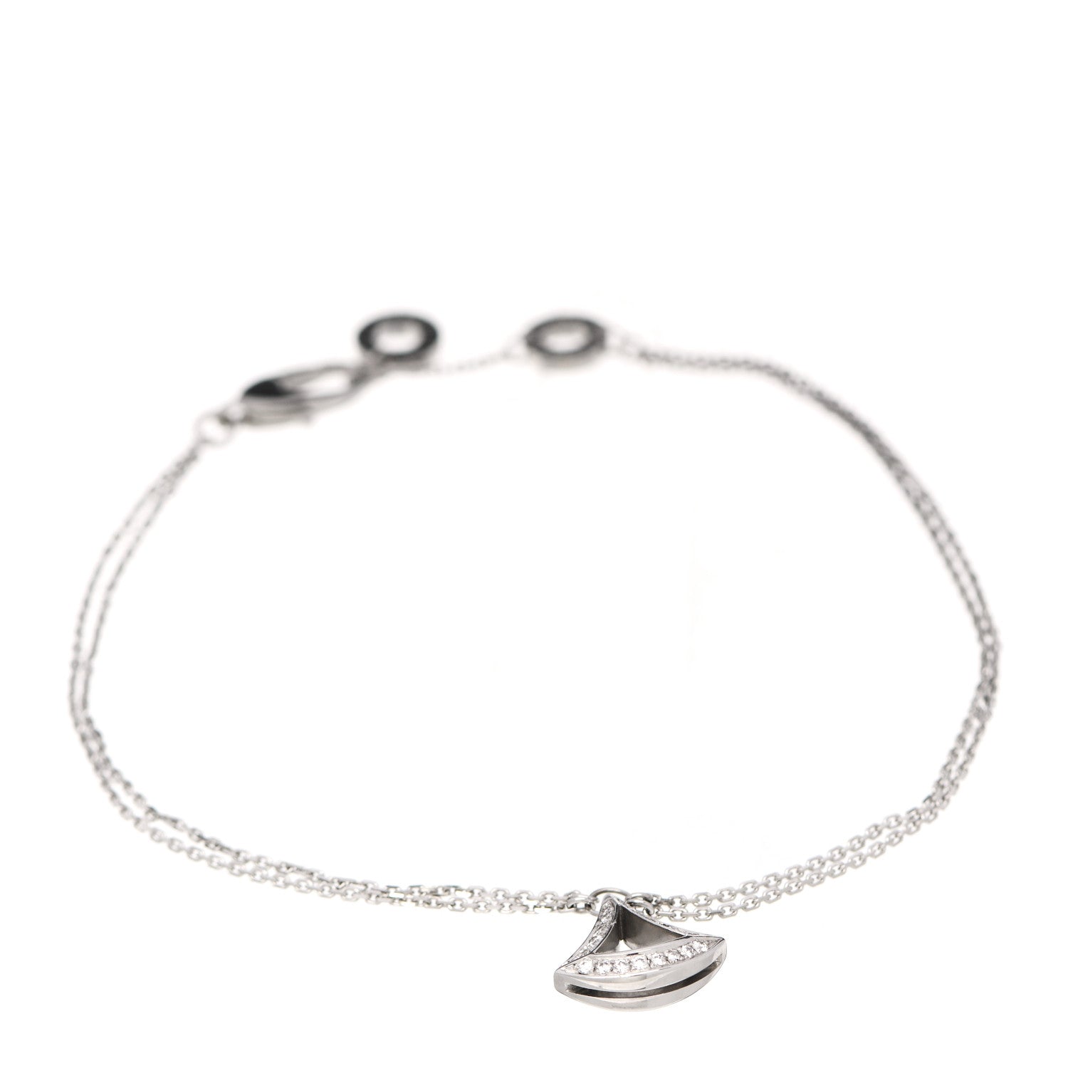 Bulgari 18K White Gold Diamond Divas' Dream Openwork Bracelet 1 of 6