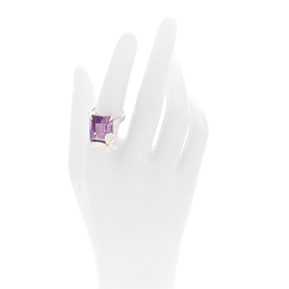 Tiffany Sterling Silver 18K Rose Gold Amethyst Return to Tiffany Love Bugs Butterfly Ring 54 7 2 of 4