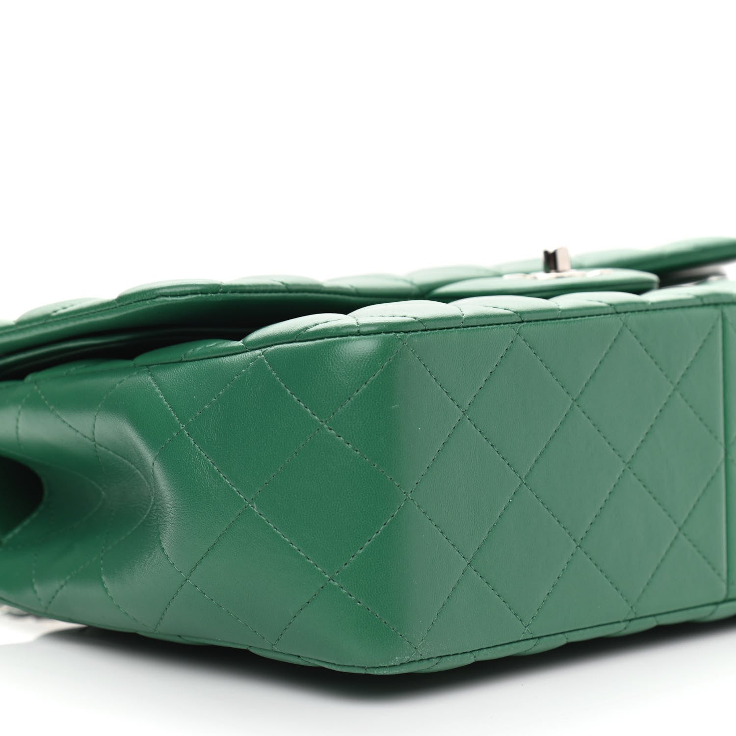 Chanel Lambskin Quilted Jumbo Double Flap Green 8 of 11