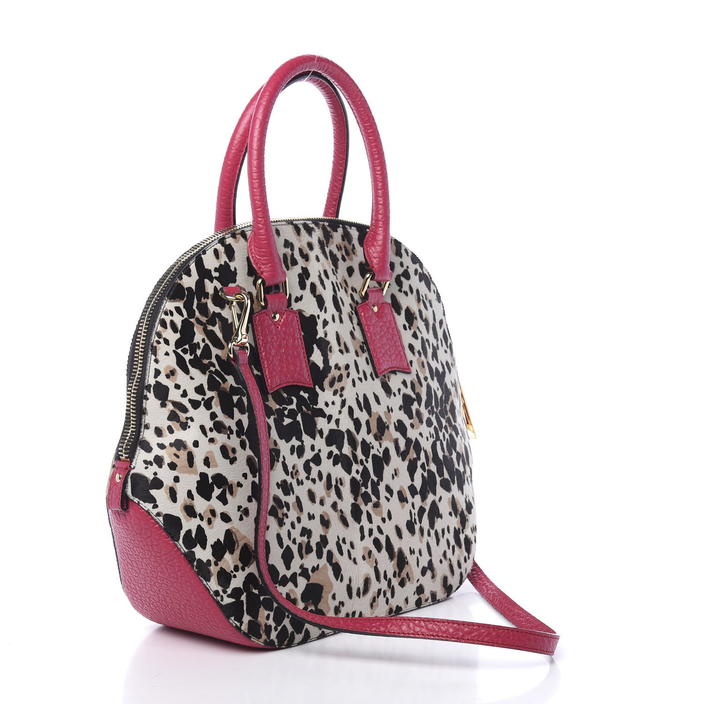 Heritage Grain Calf Hair Print Medium Orchard Bowling Bag Stone
