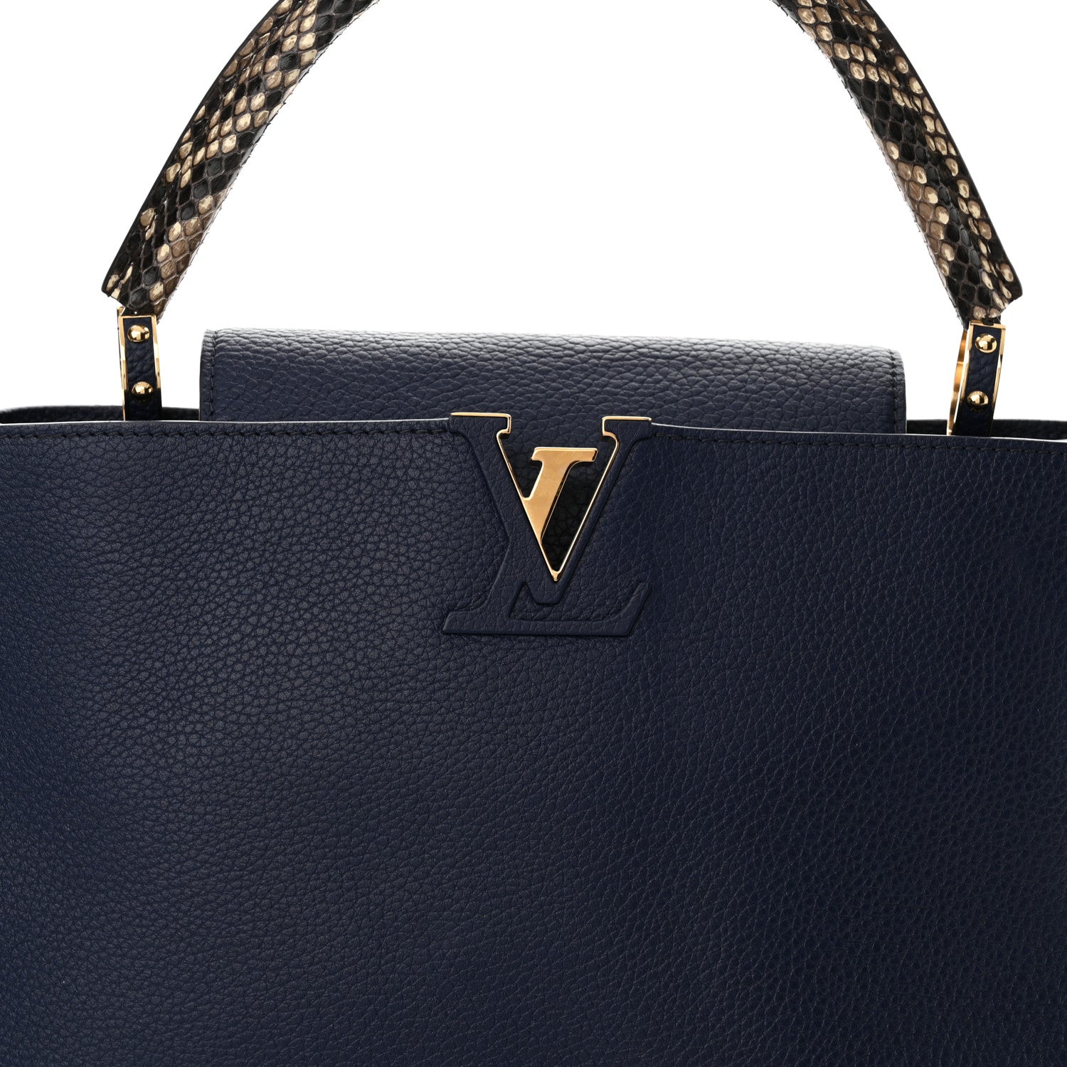 Louis Vuitton Taurillon Snakeskin Capucines GM Blue 7 of 9