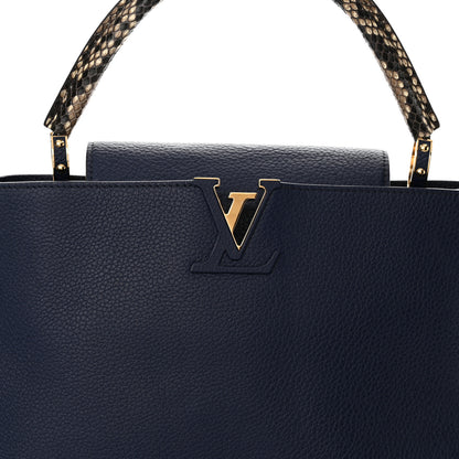 Louis Vuitton Taurillon Snakeskin Capucines GM Blue 7 of 9