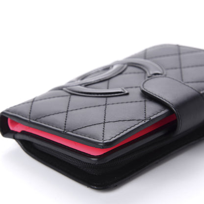 Chanel Calfskin Quilted Cambon Zipped Pocket Wallet Black 6 of 10
