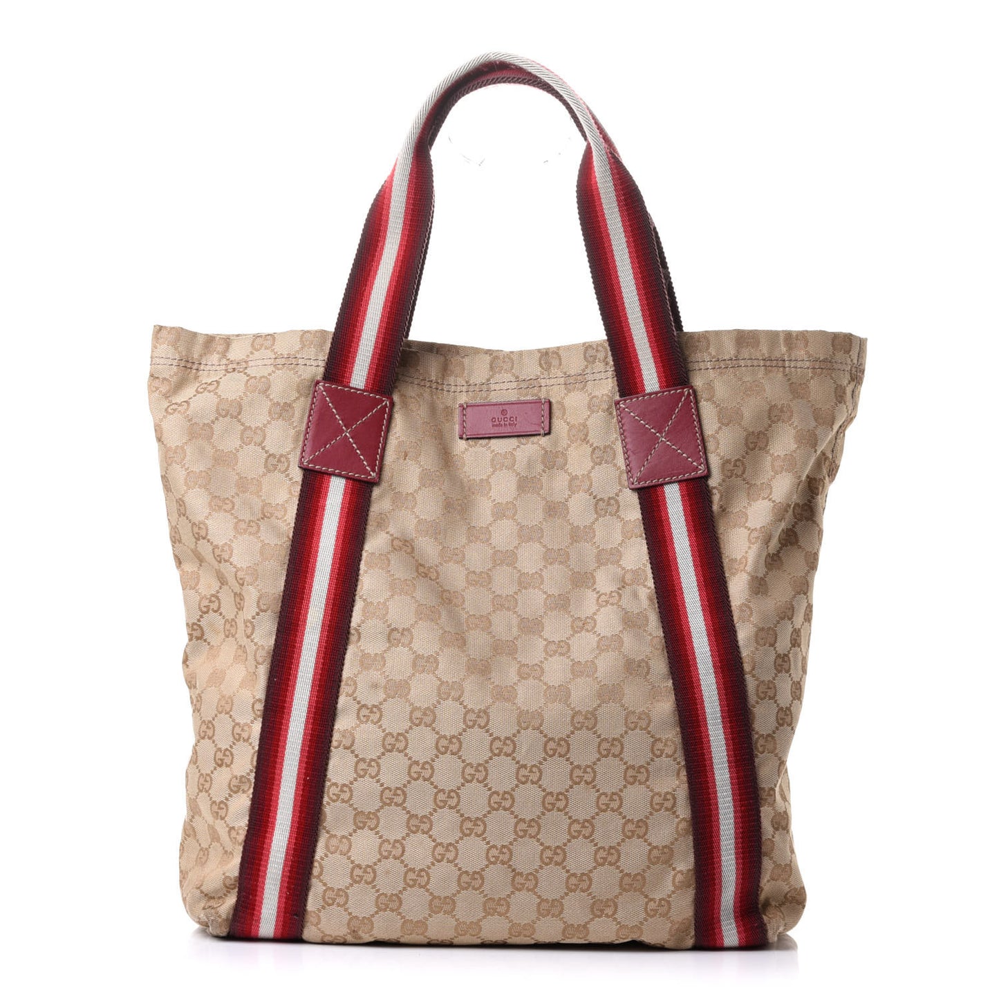 GG Monogram Medium Web Handle Vertical Tote Red