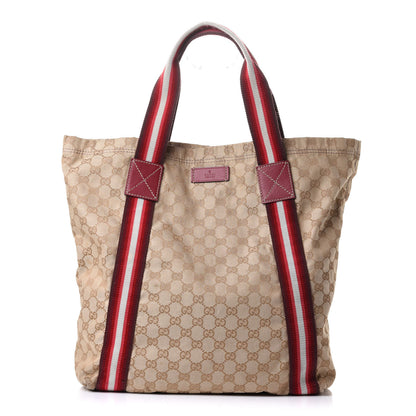 Gucci GG Monogram Medium Web Handle Vertical Tote Red 1 of 9
