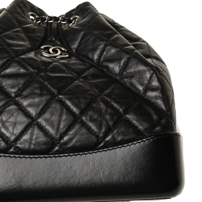 Chanel Aged Calfskin Quilted Small Gabrielle Backpack Black 12 of 17
