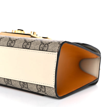 Gucci GG Supreme Monogram Calfskin Small Padlock Shoulder Bag Beige Mystic White Sun Oil 9 of 10