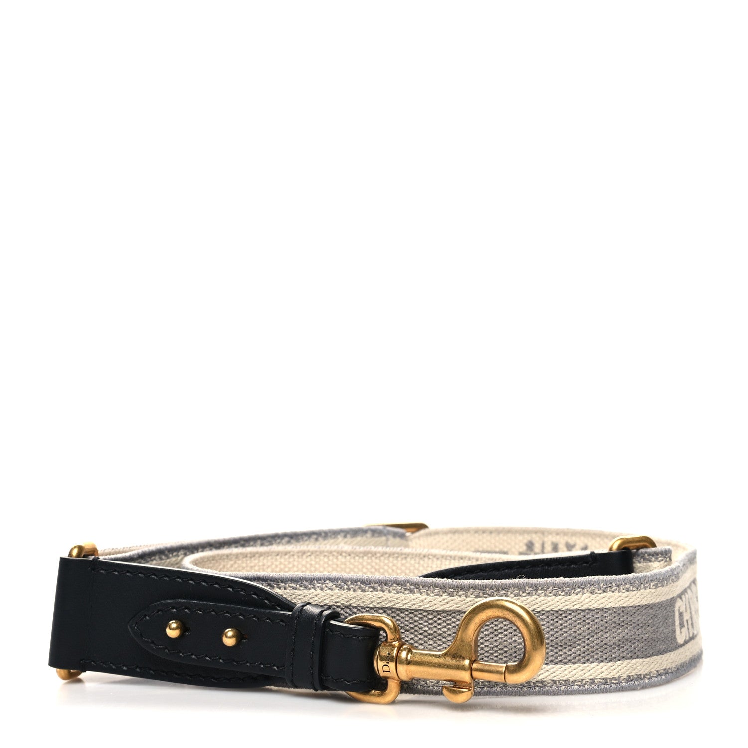 Christian Dior Canvas Embroidered Shoulder Strap Grey 1 of 4