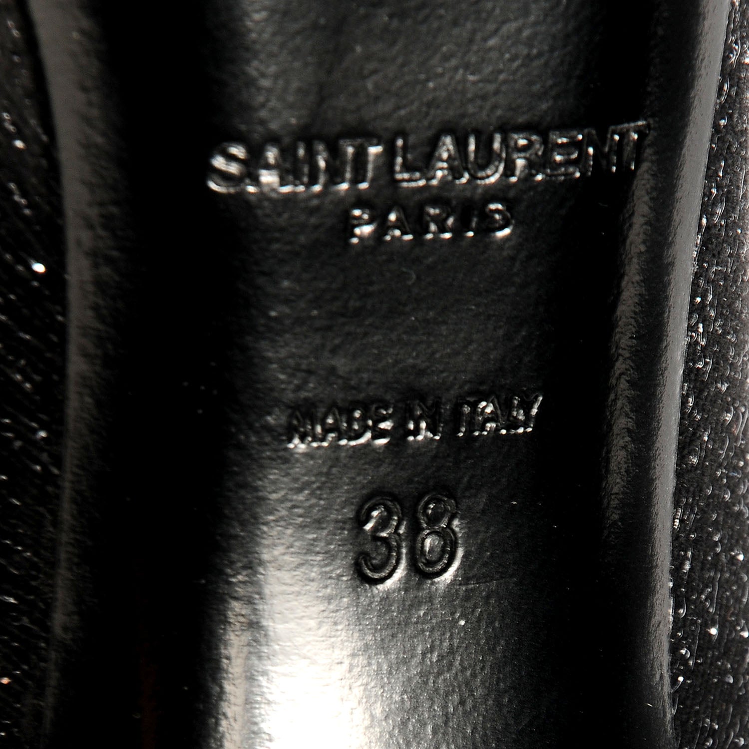 Saint Laurent Glitter Goatskin Paris 105 Pump 38 Black Silver 6 of 8
