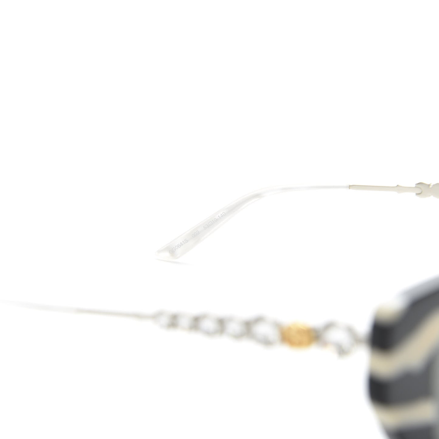 Acetate Crystal Embellished Cat Eye Sunglasses GG0641S Black Off White