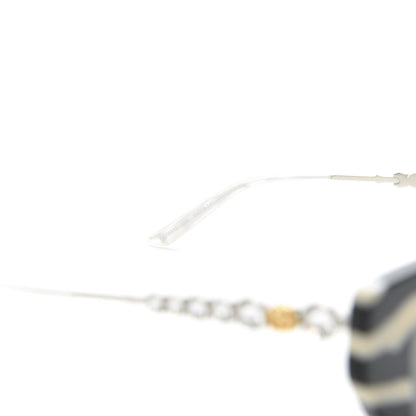 Gucci Acetate Crystal Embellished Cat Eye Sunglasses GG0641S Black Off White 6 of 8