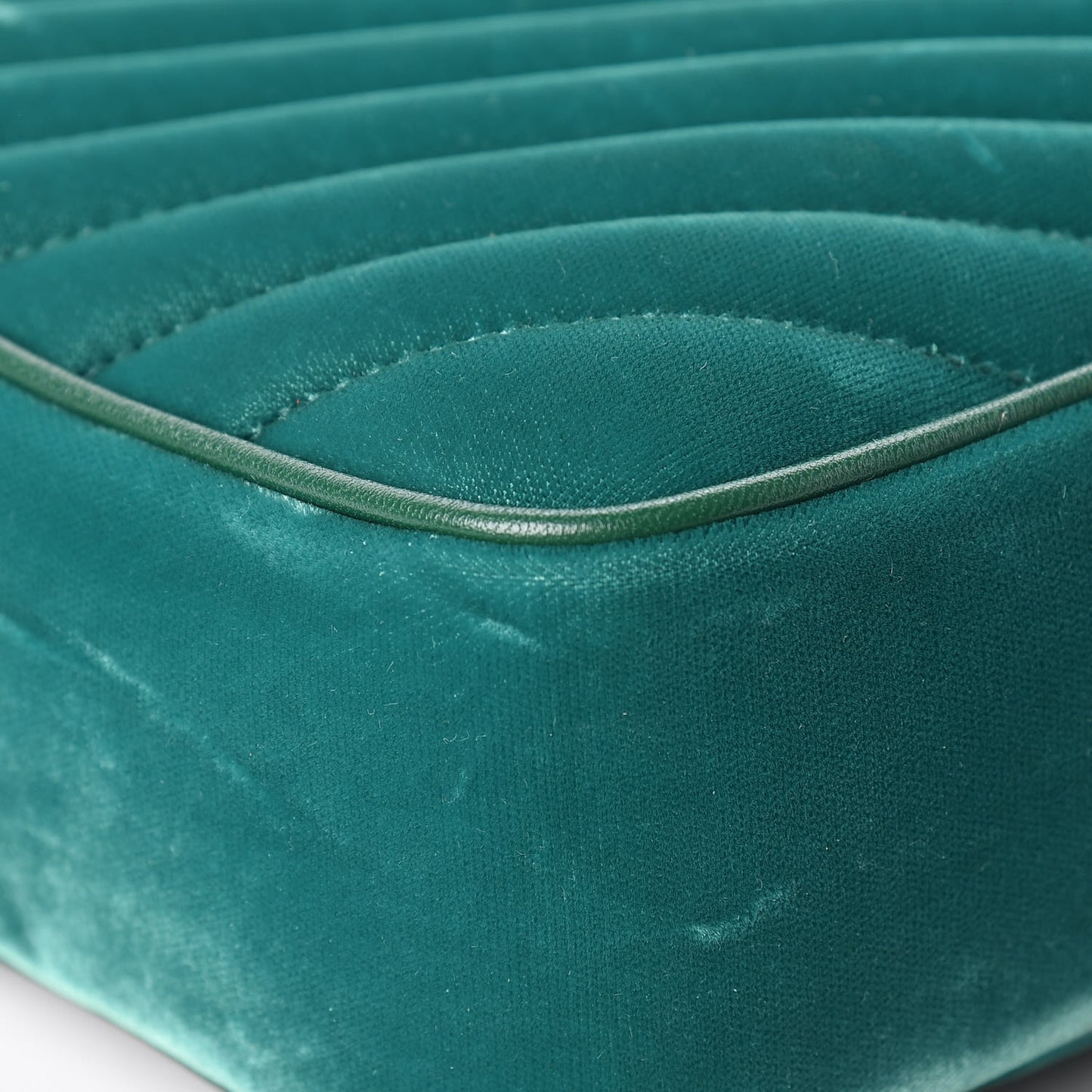 Velvet Matelasse Monogram Lou Camera Bag Deep Malachite