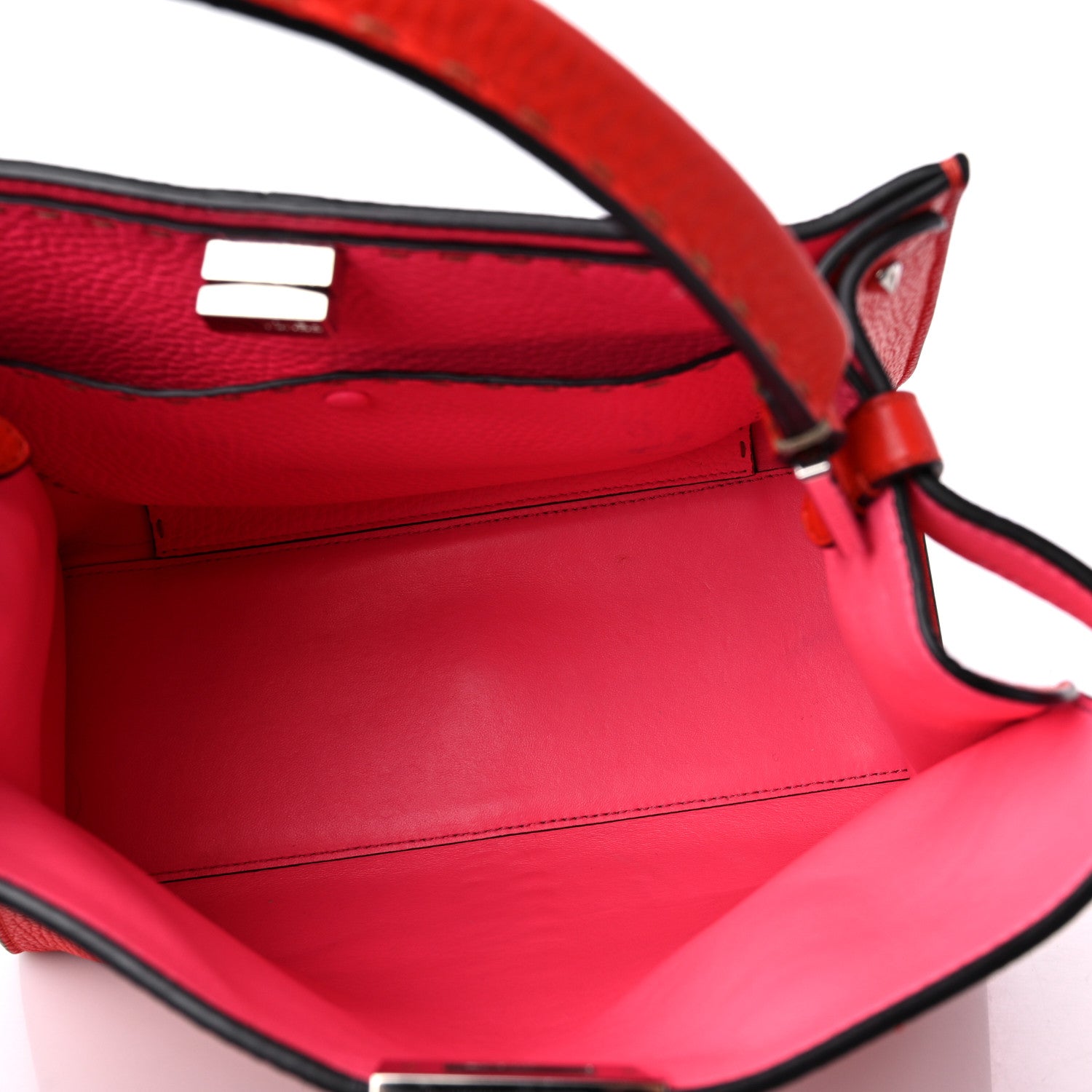 Fendi Cuoio Romano Selleria Medium Peekaboo X-Lite Fiamma Rosso 5 of 11