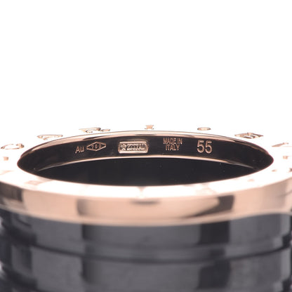 Bulgari 18K Rose Gold Black Ceramic B.Zero1 Four-Band Ring 55 7.25 5 of 5