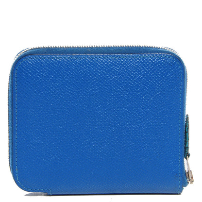 Hermes Epsom Silk'In Compact Wallet Mykonos 1 of 9