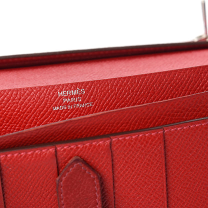 Hermes Epsom Bearn Gusset Wallet Rouge Casaque 5 of 13