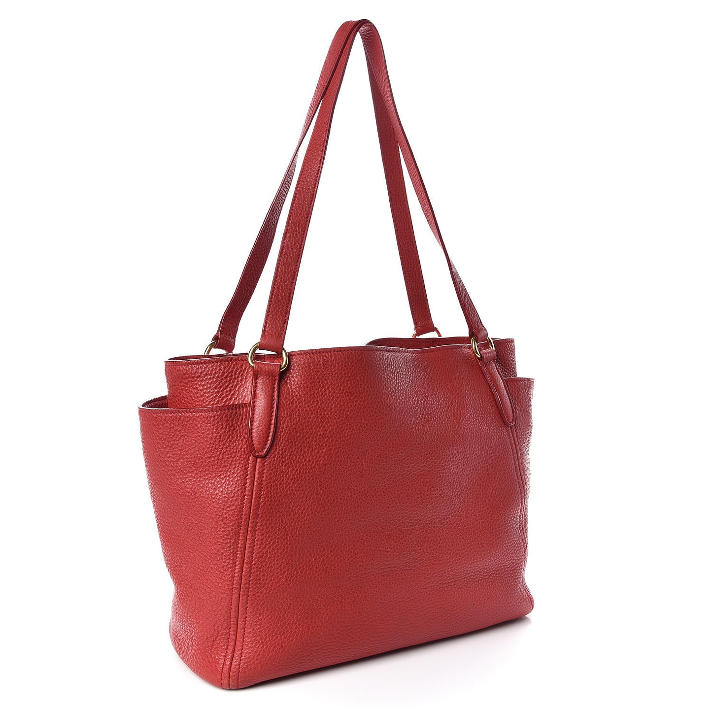 Vitello Daino Side Pocket Tote Rosso