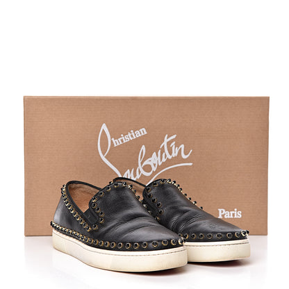 Christian Louboutin Calfskin Studded Womens Cador Flat 35.5 Black 17 of 17