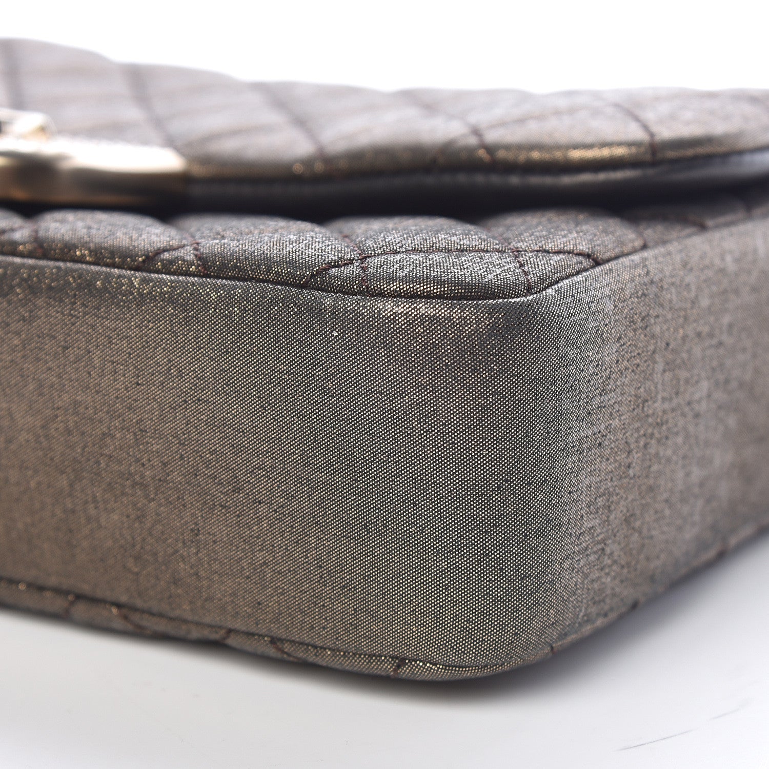 Chanel Iridescent Calfskin Quilted Crystal Mini Rectangular Flap Black Gold 10 of 11