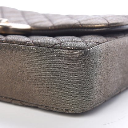 Chanel Iridescent Calfskin Quilted Crystal Mini Rectangular Flap Black Gold 10 of 11