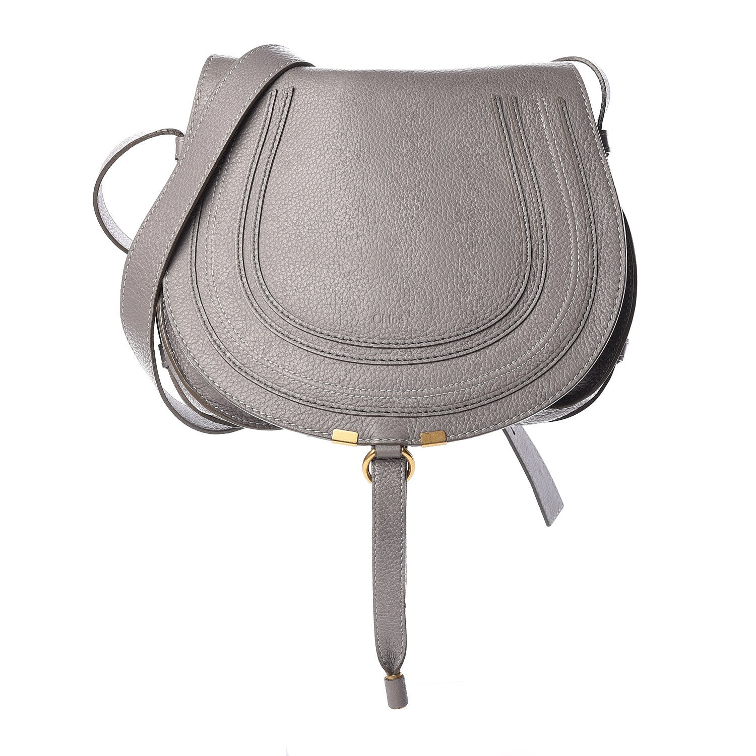 Chloe Calfskin Medium Marcie Round Crossbody Bag Cashmere Grey 1 of 15