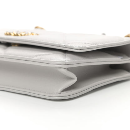 Chanel Lambskin Quilted Chanel 19 Wallet On Chain WOC Grey 12 of 13