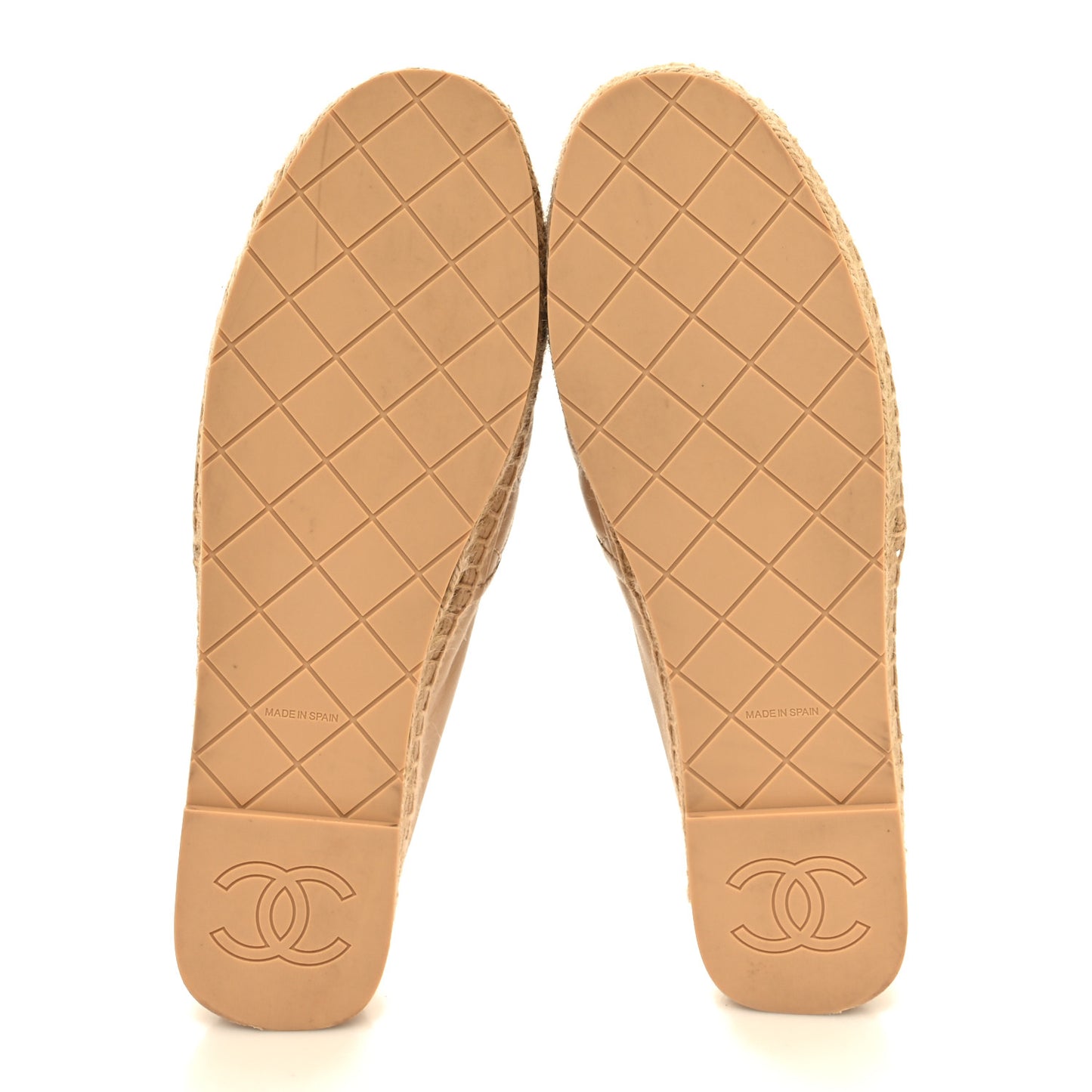 Lambskin Quilted CC Logo Espadrilles 40 Beige