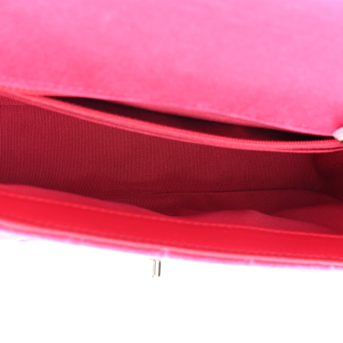 Velvet Quilted Mini Rectangular Pearl Crush Flap Fuchsia
