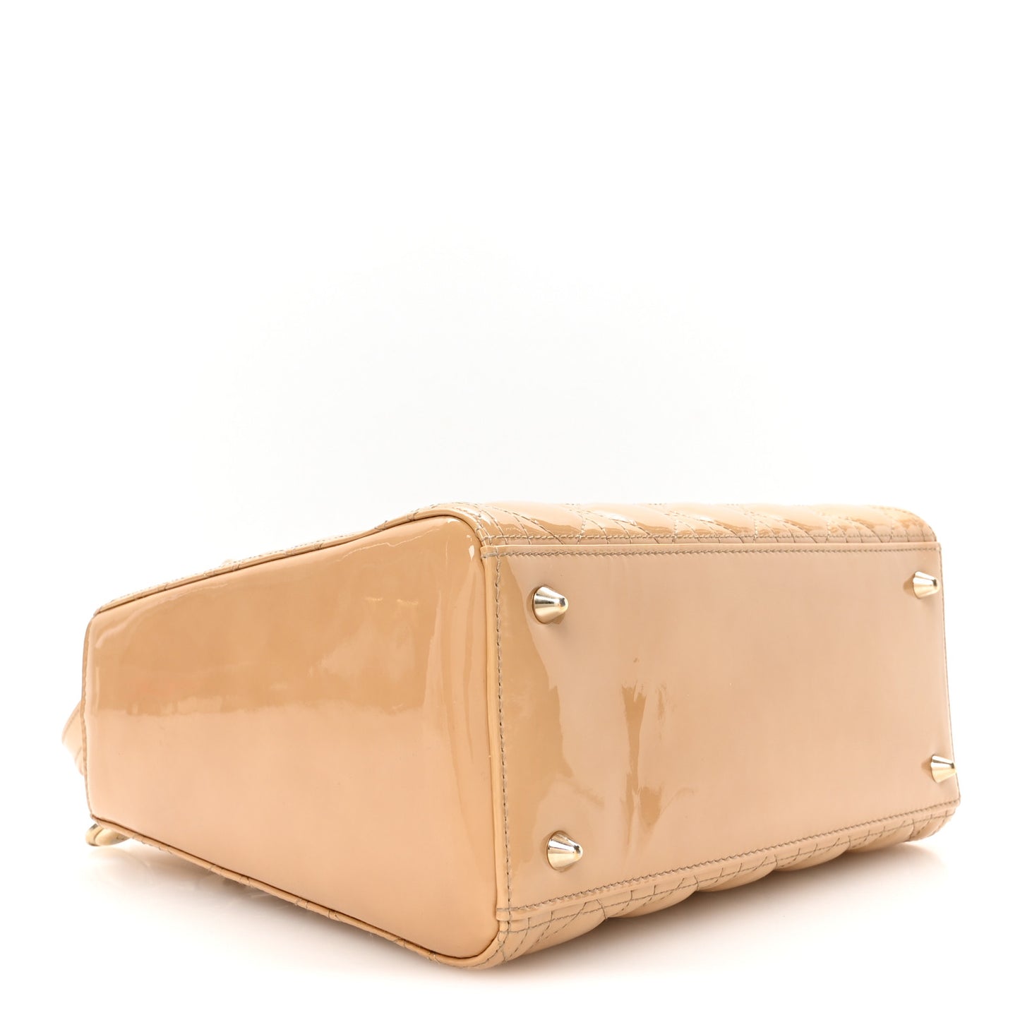 Patent Cannage Medium Lady Dior Beige