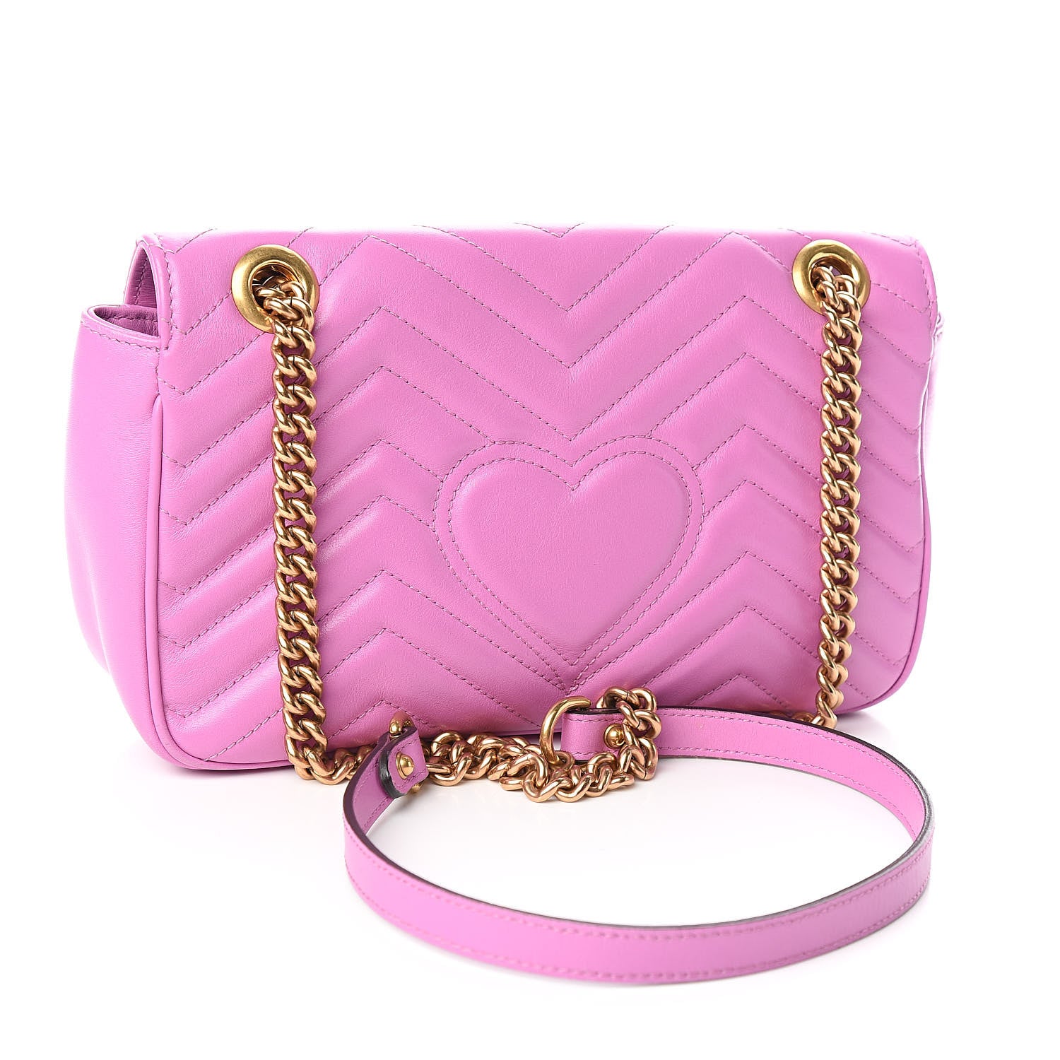 Gucci Calfskin Matelasse Small GG Marmont Shoulder Bag Candy Mousse 3 of 11
