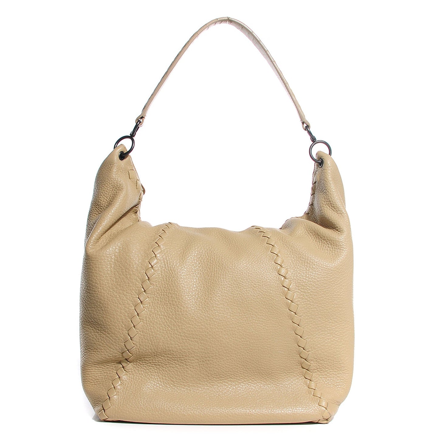 Washed Cervo Deerskin Large Hobo Ciel