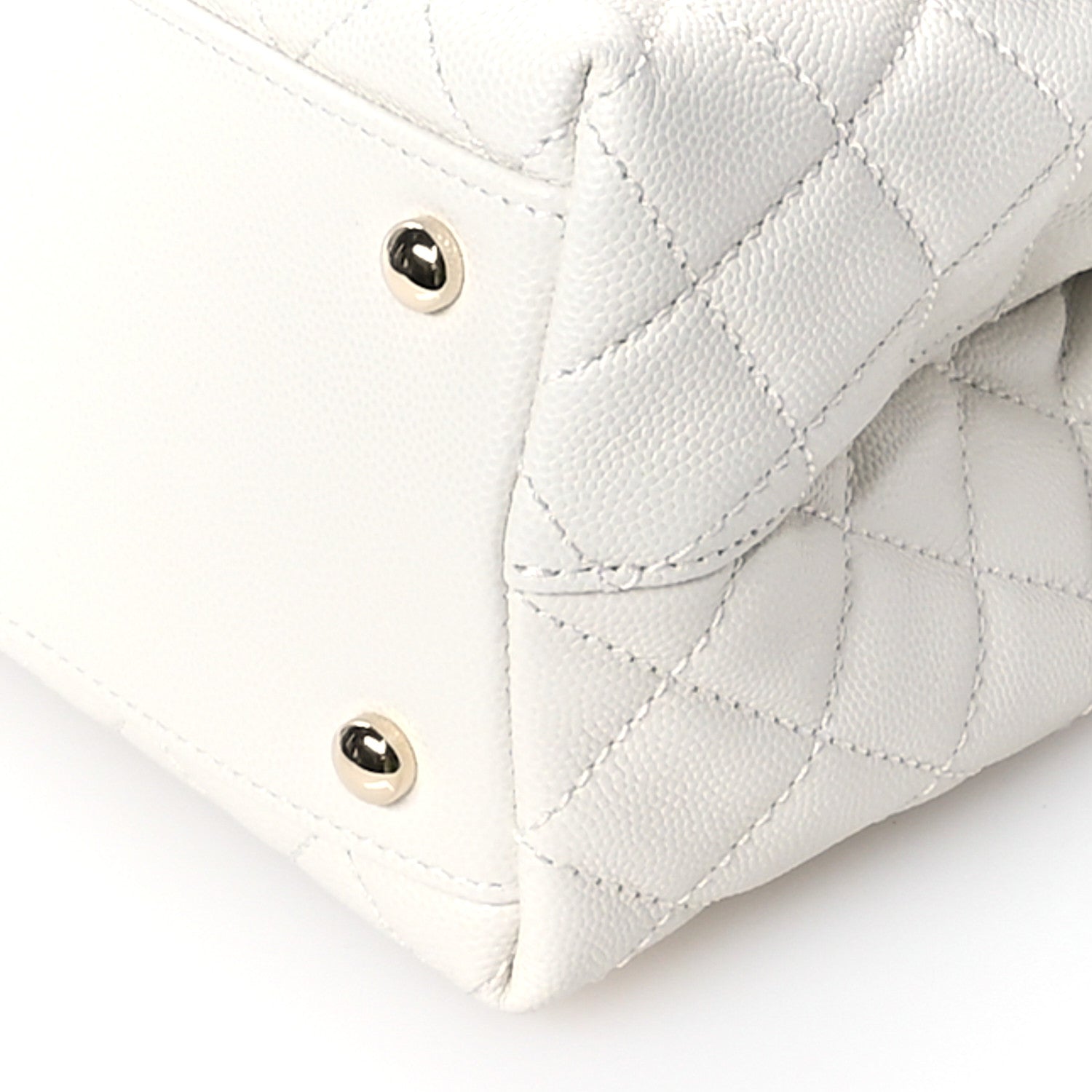 Chanel Caviar Quilted Small Coco Handle Flap White 10 of 10