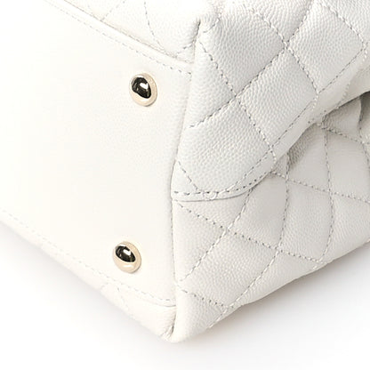 Chanel Caviar Quilted Small Coco Handle Flap White 10 of 10